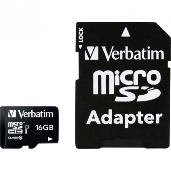 Pomnilniška kartica Verbatim 16GB microSDHC UHS-I z adapterjem