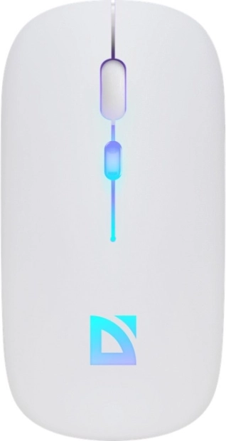 Brezžična tiha miška DEFENDER Touch, Bluetooth + 2,4 GHz, RGB, bela