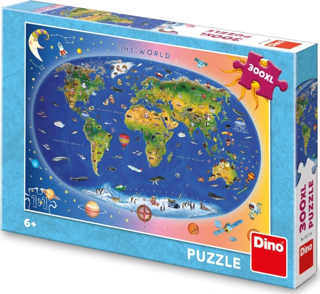 Dino otroška puzzle mapa 300 XL kosov