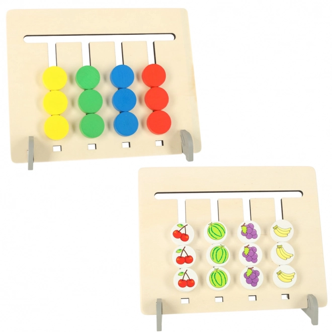 Montessori lesena izobraževalna igrača - ujemanje barv sadja