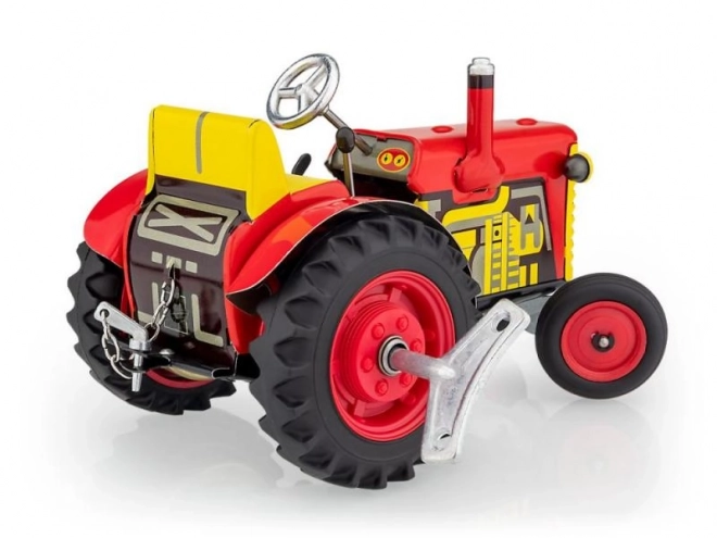 Traktor Zetor z navesom rdeč na ključek kovinski 28cm Kovap v škatli