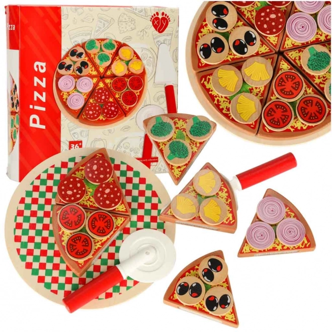 Lesena igralna garnitura Pizza s pripomočki