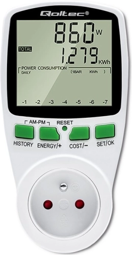 Merilnik porabe energije z zgodovino PM0627, LCD, 16 A / 3680 W