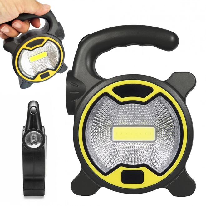 Močna delavnica LED svetilka COB s držalom in baterijami