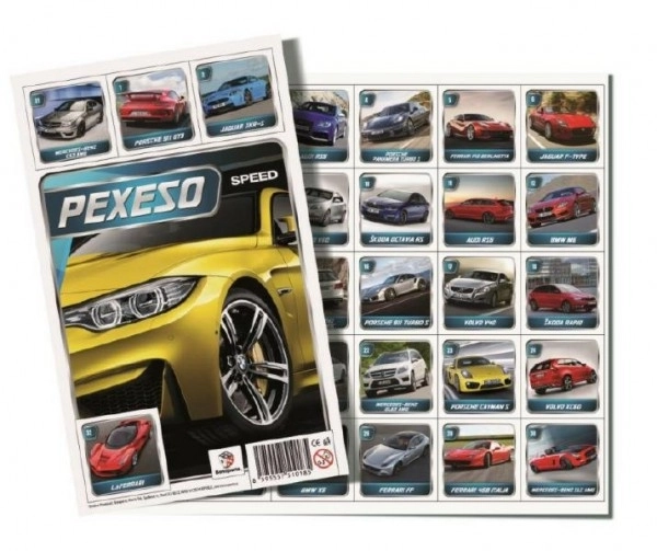 Pexeso Avtomobili družabna igra 32 slikovnih parov