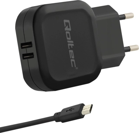 Omrežni polnilec 17 W, 5 V, 3,4 A, 2x USB z Micro USB kablom