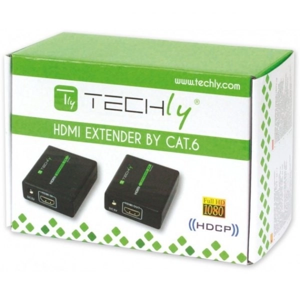 HDMI podaljšek za prenos po kablu Cat.6/6a/7, do 60m, FullHD 3D, črn