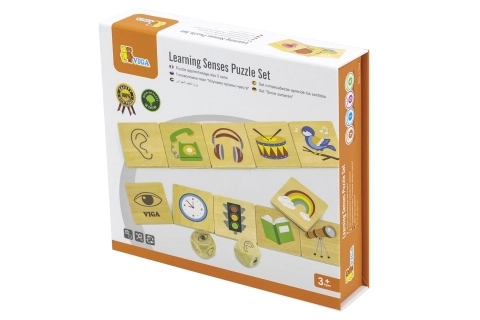 VIGA učna igra lesene puzzle za učenje čutil