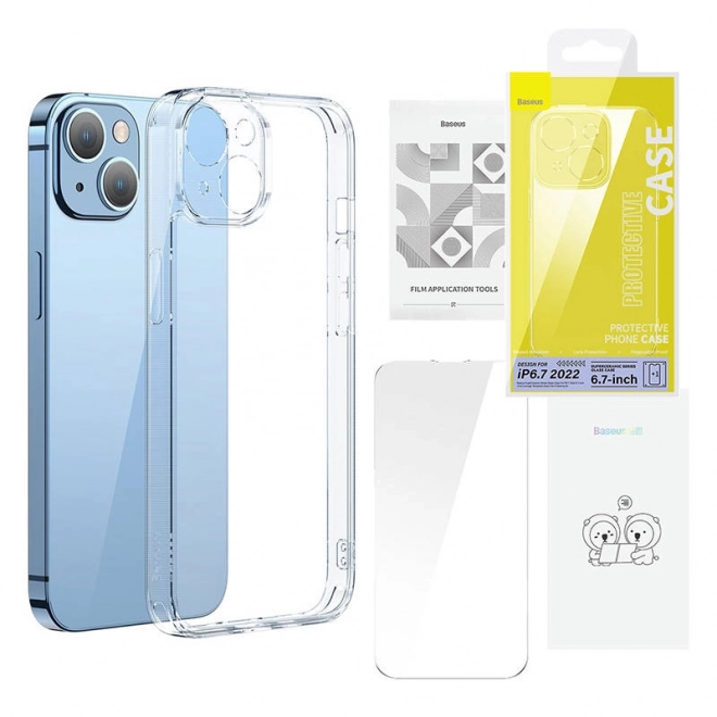 Prozorna steklena zaščita Baseus SuperCeramic in komplet kaljenega stekla za iPhone 14 – Plus