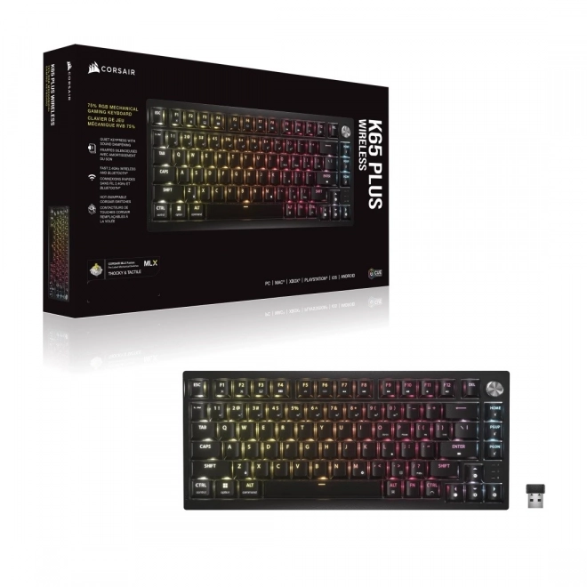 Brezžična mehanska tipkovnica K65 Plus Wireless Tactile 75% RGB