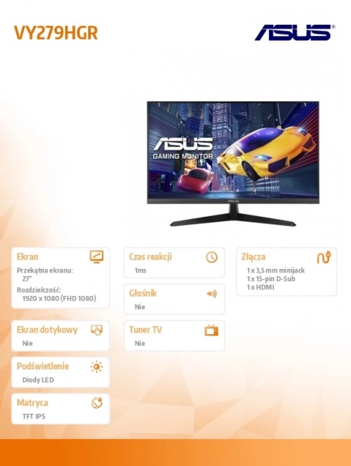 Monitor 27 palcev VY279HGR IPS HDMI 120Hz FHD