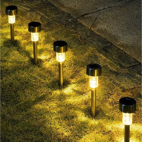Sončne vrtne svetilke LED - set 10, za zamašitev, vodoodporne, topla bela svetloba
