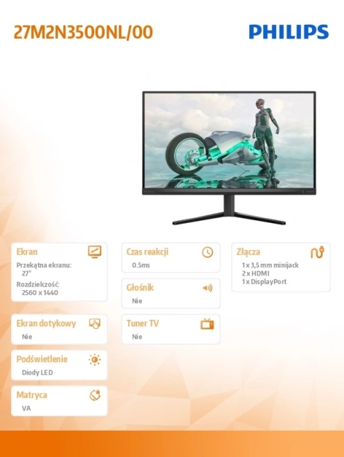 Monitor 27 palcev Hiter VA 180Hz HDMIx2 DP