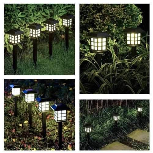 Sončna vrtna svetilna LED – set 6x hišica