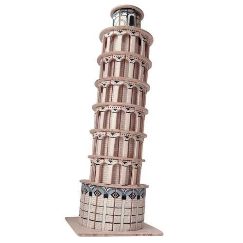 Woodcraft Leseno 3D sestavljanka slavne stavbe poševni stolp