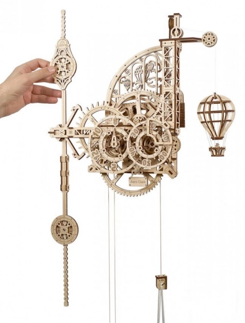 Ugears 3D lesena mehanska sestavljanka Stenske ure Aero