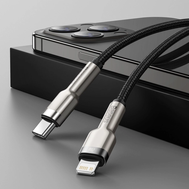 Baseus USB-C na Lightning kabel Cafule 20W, 2m črn