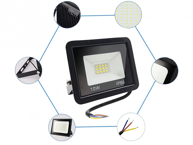 Zunanji LED halogenski reflektor 10W 6000K vodotesen