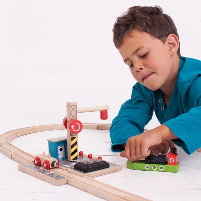 Bigjigs Rail Uhelný dok s žerjavom
