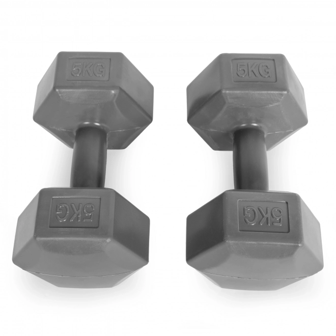 Komplet šesterokotnih uteži 2x5 kg siv ModernHome