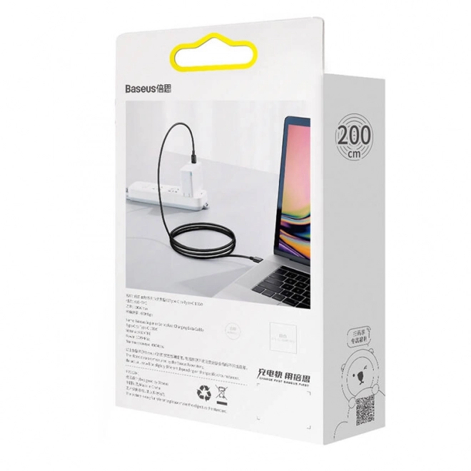 Kabel Baseus iz serije Superior, USB-C na USB-C, 100W, 2m (črn)