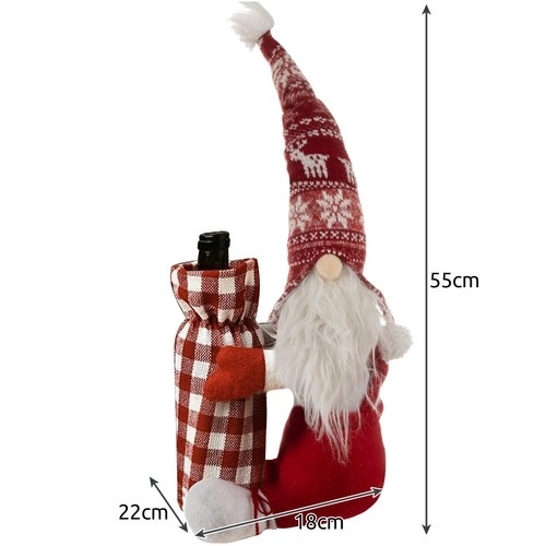 Božični škrat z torbo za steklenico Ruhhy 22508