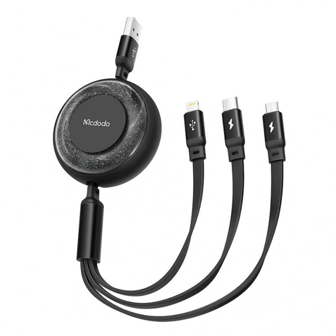 Kabel 3v1 z USB na USB-C / Lightning / Micro USB, Mcdodo CA-3570, 1,2 m (črna)