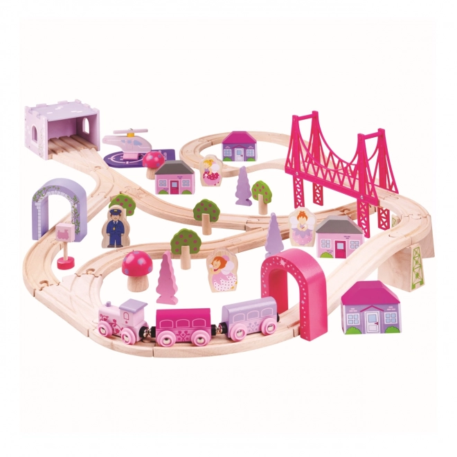Bigjigs Rail Lesena velika železniška proga za princese
