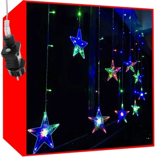LED pisane zavese z zvezdicami - 2,5 m, 108 LED