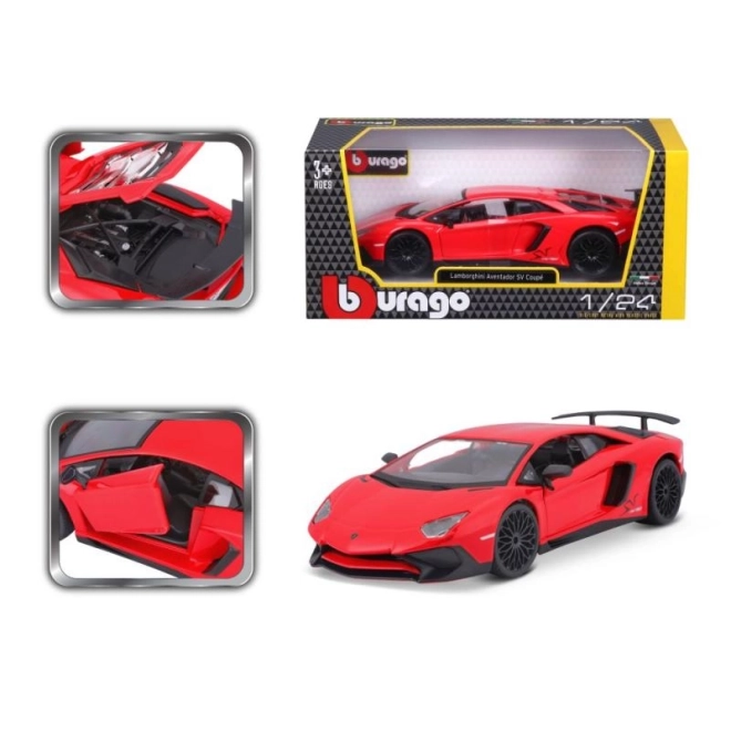 Kovinski model Bburago Lamborghini Aventador rdeč 1:24