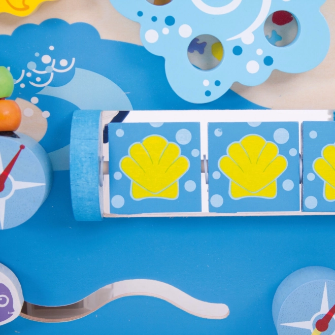 Bigjigs Baby Lesena motorična plošča morje