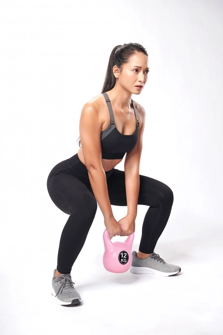 Kettlebell za vadbo roza - 12kg
