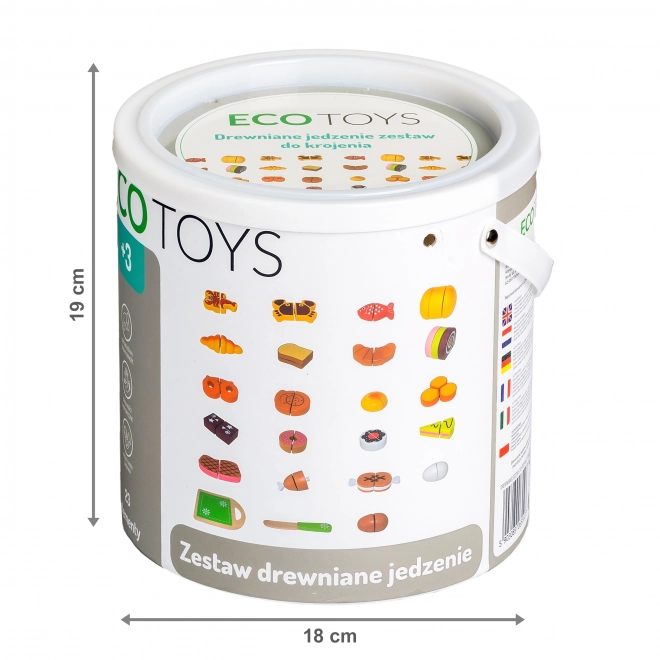 Lesena živila za rezanje 23 kosov ECOTOYS