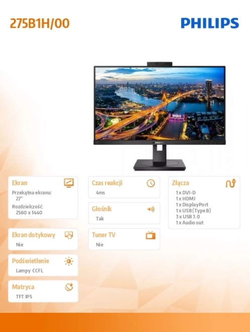 Philips monitor 27" z webkamero in možnostjo vrtenja