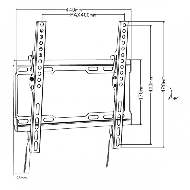 Nosilec za TV 32-70'' 45kg MC-412 VESA 400x400