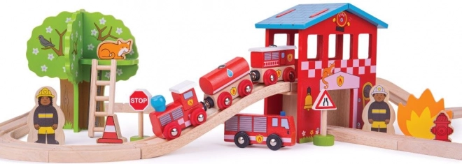 BIGJIGS RAIL lesena vlakovna proga – gasilska postaja