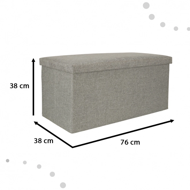 Siva zložljiva kocka s prostorom za shranjevanje 76x38x38 cm