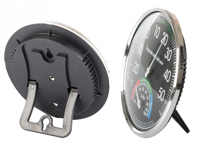Sobni analogni higrometer in termometer črn