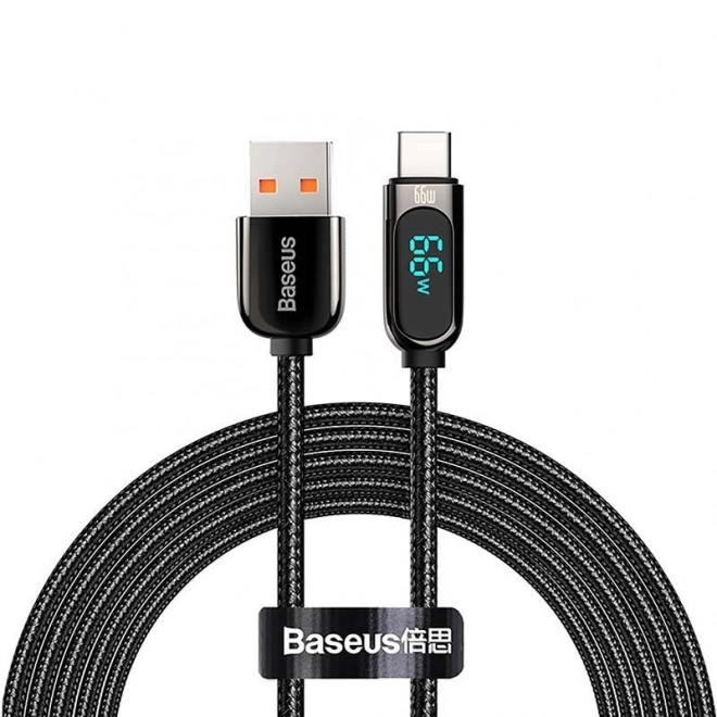 Baseus Kabel zaslona USB na Type-C, 66W, 2 m (črna)