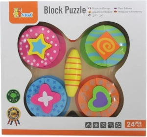 VIGA lesene puzzle metuljček za otroke (13 kosov)