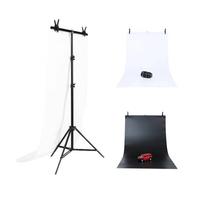 Fotoateljejski nosilec ozadja Puluz 70x200 cm z dvema ozadjema