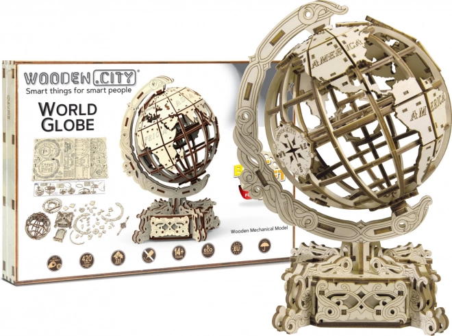 Lesena 3D sestavljanka Wooden City Globus 231 kosov