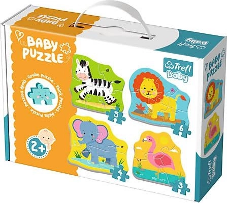 Baby puzzle Živali na safariju 4v1 (3–6 kosov) TREFL