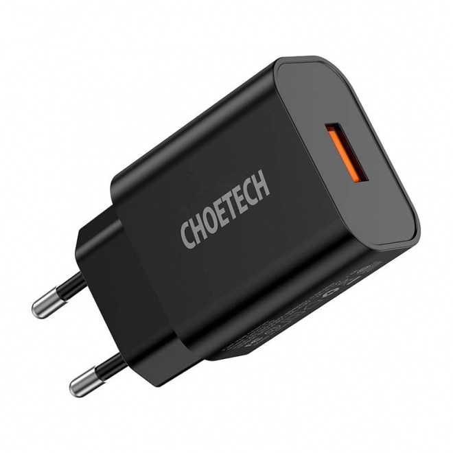 Polnilnik za vtičnico Choetech 18W USB-A črna