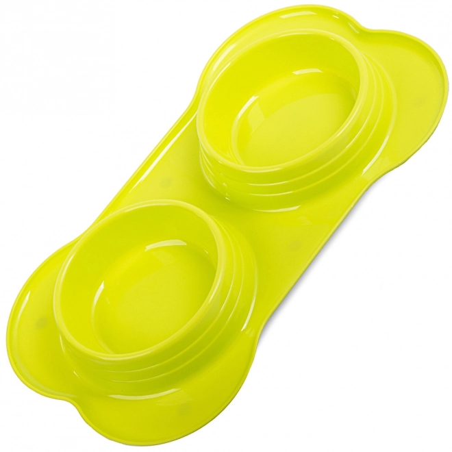 Dvojna posoda za hrano za pse/mačke 0,4 l x 2