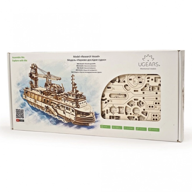 Ugears 3D uganka - Raziskovalna parna ladja 575 delov