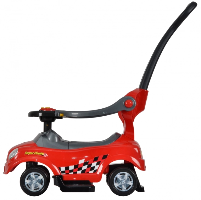 ECOTOYS Vozilo z zvoki in vodilno palico Rdeči Avto