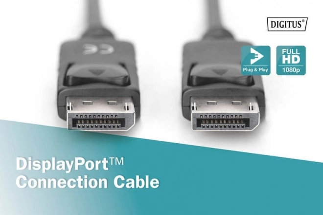 Kabel DisplayPort s sponko 1080p 60Hz FHD DP/M DP/M črna 1m