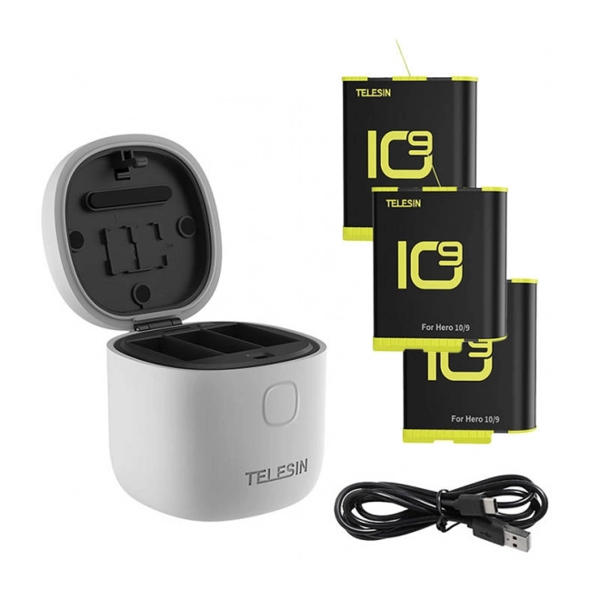 Vodoodporni polnilnik Telesin Allin škatla za GoPro Hero 9 / Hero 10 + 3 baterije