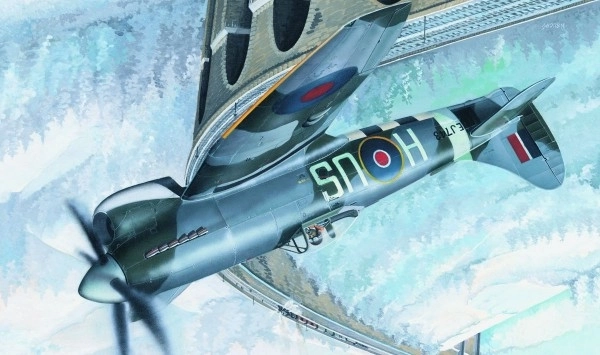 Model Hawker Tempest MK.V 14,2x17,3cm v škatli 25x14,5x4,5cm